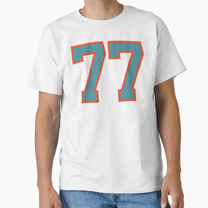 77 Number Aqua Orange Lucky Sports T-Shirt - Streetwear Style for Adults - T-Shirt, Sweatshirt, Hoodie