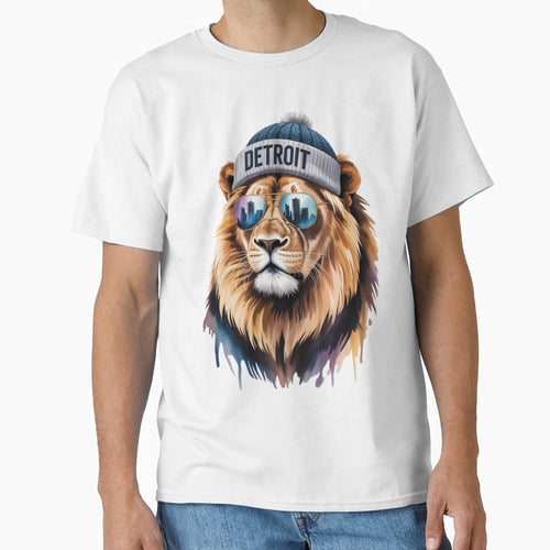 Detroit Lion T-Shirt - Graphic Print for Adults - T-Shirt, Sweatshirt, Hoodie