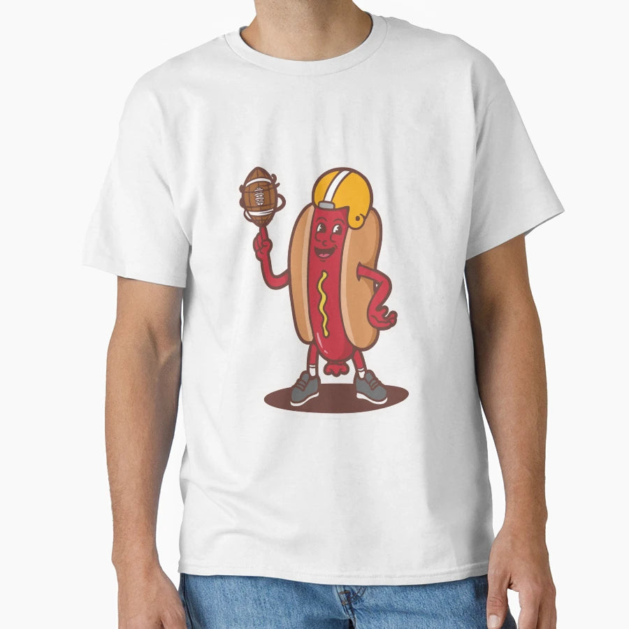Hotdog Football T-Shirt - Trendy Graphic for Adults - T-Shirt, Sweatshirt, Hoodie