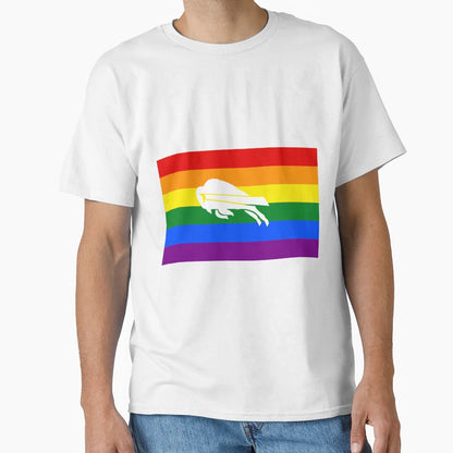Lgbtq Buffalo Bills White T-Shirt - Novelty Apparel for Adults - T-Shirt, Sweatshirt, Hoodie