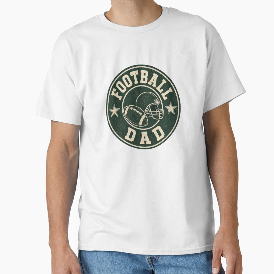 Football Dad Badge T-Shirt - Custom Art Print Men Women - T-Shirt, Sweatshirt, Hoodie