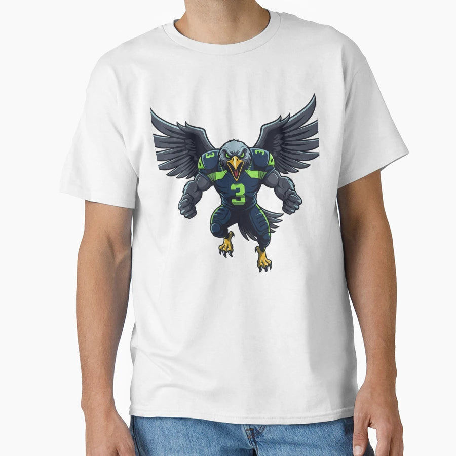 Fierce Hawk Football Player 3 Winged T-Shirt - Streetwear Style Men Women - T-Shirt, Sweatshirt, Hoodie