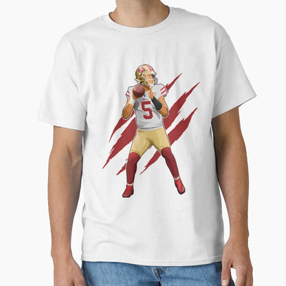 Trey Lance Drops Back 5 Claw T-Shirt - Aesthetic Graphic Men Women - T-Shirt, Sweatshirt, Hoodie