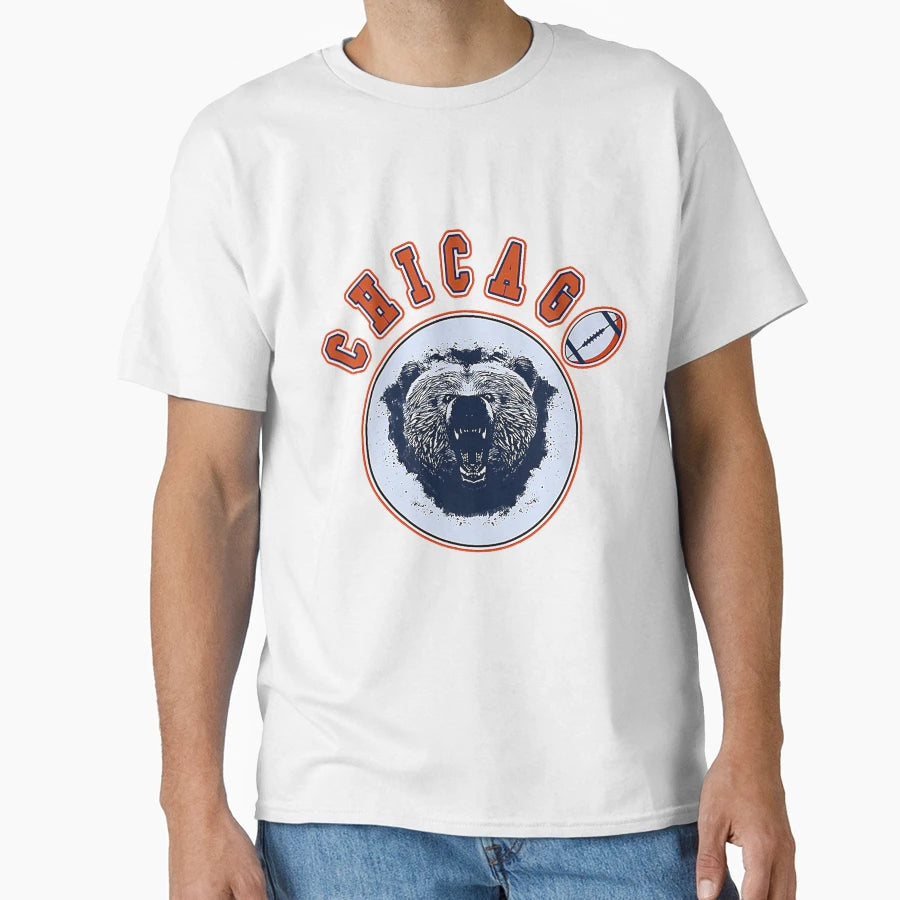 Chicago Football Bear Illinois T-Shirt - Minimalist Print Unisex - T-Shirt, Sweatshirt, Hoodie