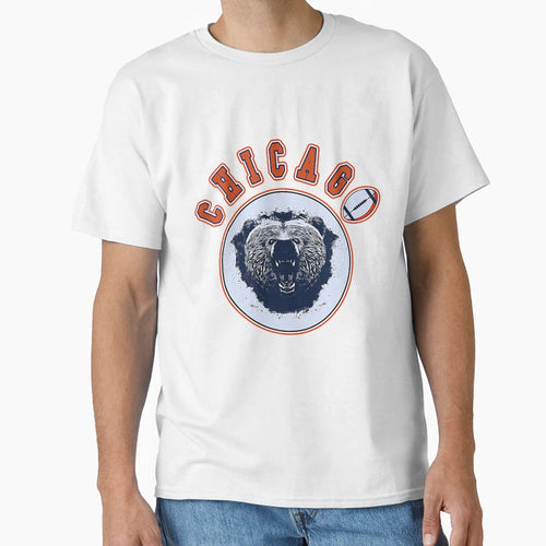 Chicago Football Bear Illinois T-Shirt - Minimalist Print Unisex - T-Shirt, Sweatshirt, Hoodie