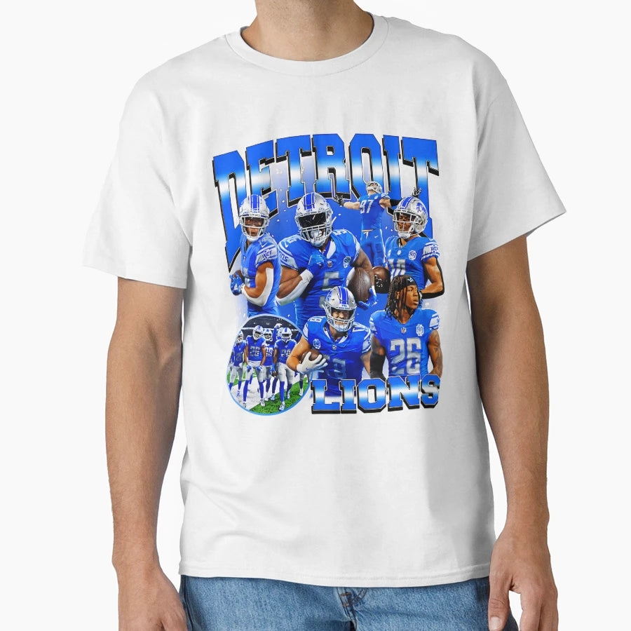 Detroit Lions Team Spirit Collage T-Shirt - Casual Everyday Wear Men Women - T-Shirt, Sweatshirt, Hoodie