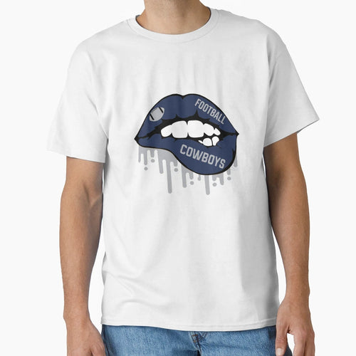 Dallas Football Lips T-Shirt - Minimalist Print Unisex - T-Shirt, Sweatshirt, Hoodie