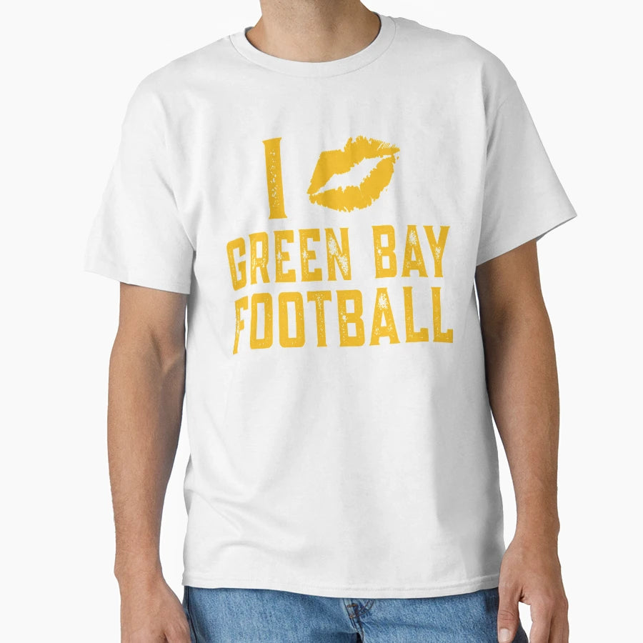 I Love Green Bay Football Distressed T-Shirt - Unique Graphic Unisex - T-Shirt, Sweatshirt, Hoodie