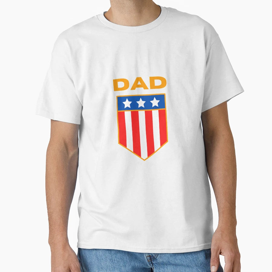 Dad Patriotic American Flag Banner T-Shirt - Aesthetic Graphic for Adults - T-Shirt, Sweatshirt, Hoodie