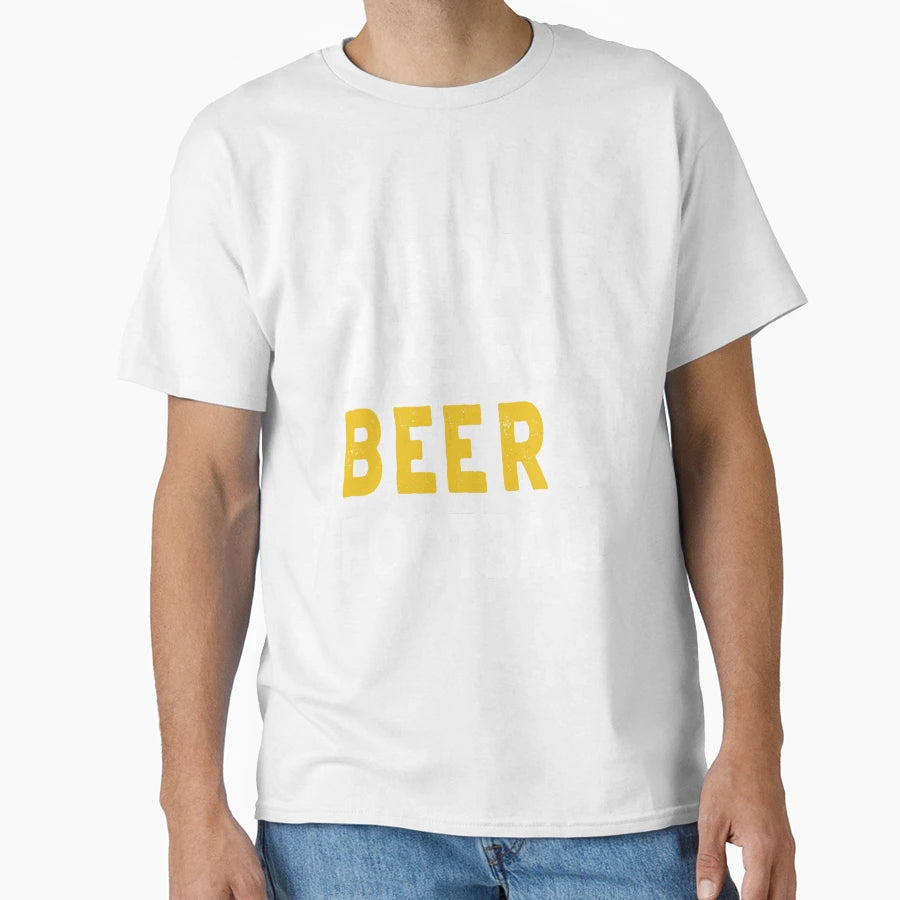 Sundays Are Beer And Football T-Shirt - Minimalist Print Unisex - T-Shirt, Sweatshirt, Hoodie