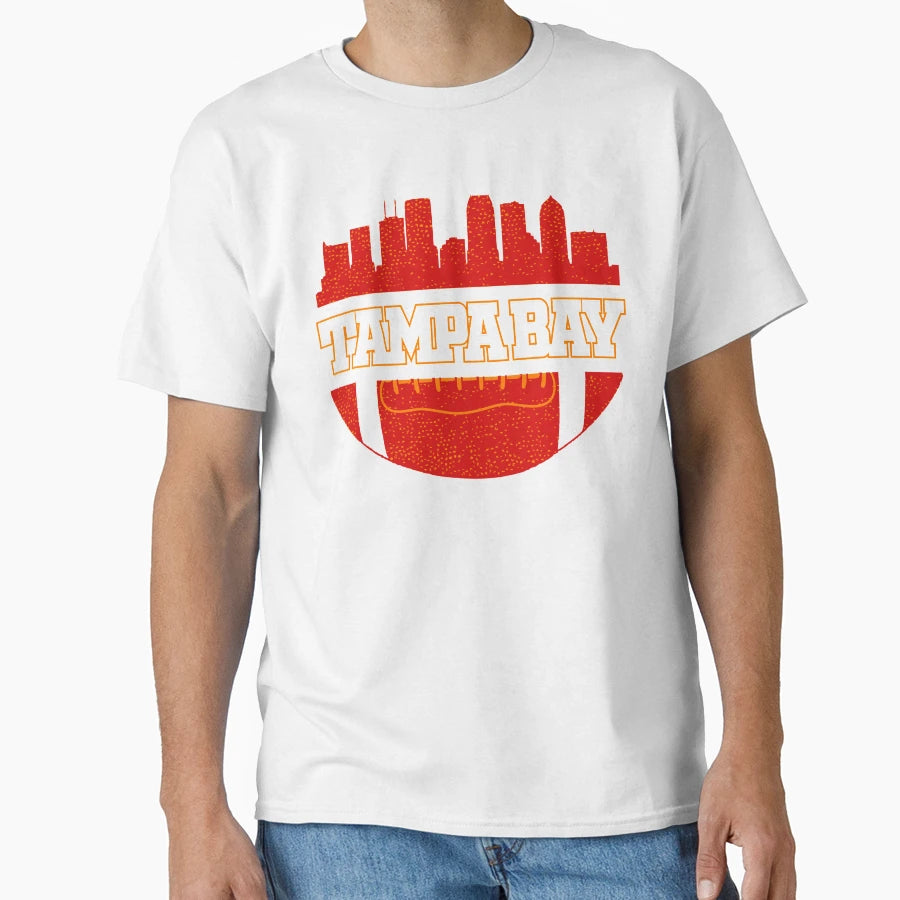Bucs Football Fan Tampa Bay Skyline T-Shirt - Graphic Print for Adults - T-Shirt, Sweatshirt, Hoodie