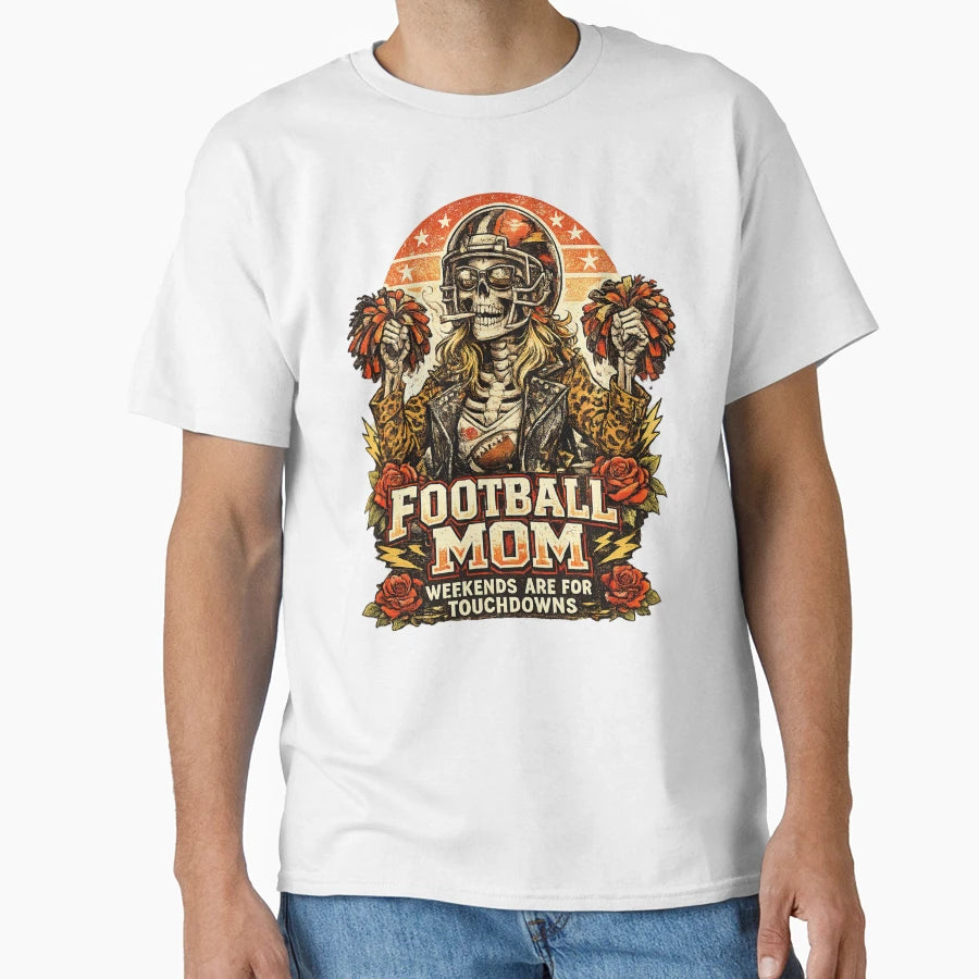 Football Mom Skull Mom T-Shirt - Trendy Graphic Unisex - T-Shirt, Sweatshirt, Hoodie