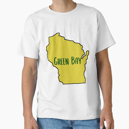 Green Bay Wisconsin Green And Gold T-Shirt - Minimalist Print Unisex - T-Shirt, Sweatshirt, Hoodie