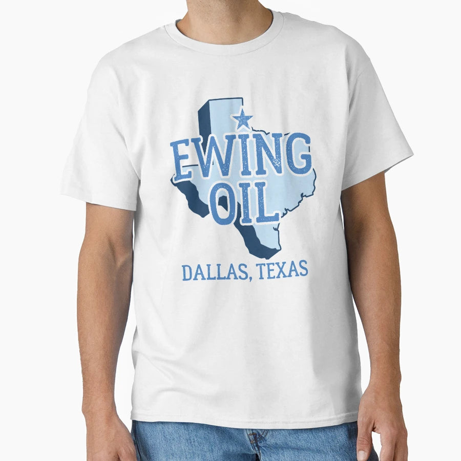Dallas Texas Ewing Oil T-Shirt - Aesthetic Graphic for Adults - T-Shirt, Sweatshirt, Hoodie