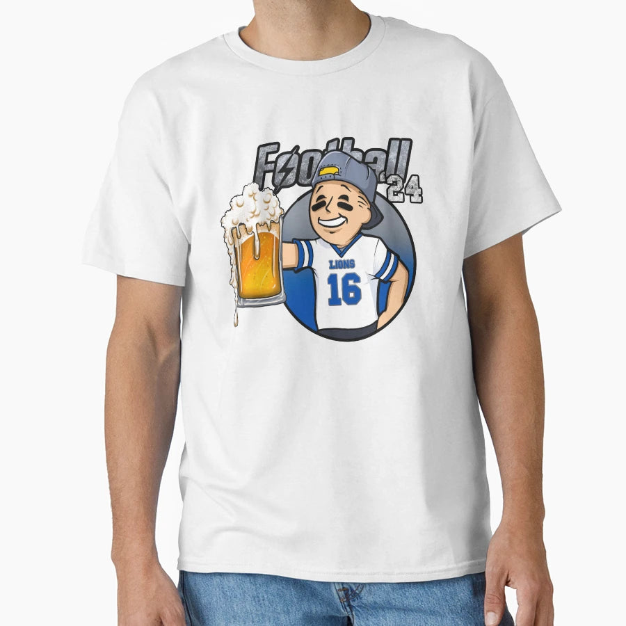 Detroit Beer And Football T-Shirt - Novelty Apparel Unisex - T-Shirt, Sweatshirt, Hoodie