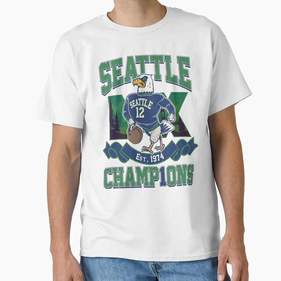 Champions De Seahawks De Seattle 2026 T-Shirt - Graphic Print Men Women - T-Shirt, Sweatshirt, Hoodie