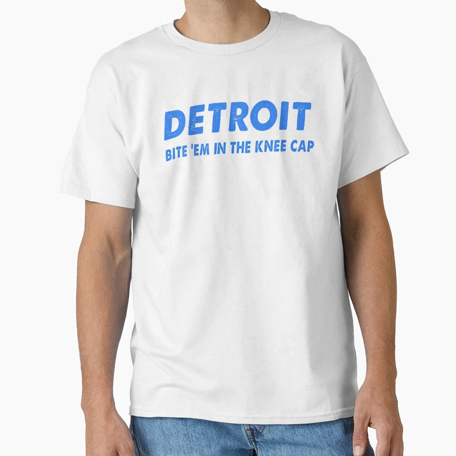 Detroit Bite Em Knee Cap T-Shirt - Custom Art Print for Adults - T-Shirt, Sweatshirt, Hoodie