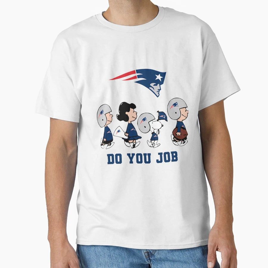 New England Patriots Football Cartoon T-Shirt - Graphic Print for Adults - T-Shirt, Sweatshirt, Hoodie
