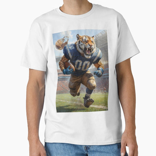 Old School Gridiron Tiger Mascot T-Shirt - Casual Everyday Wear Men Women - T-Shirt, Sweatshirt, Hoodie