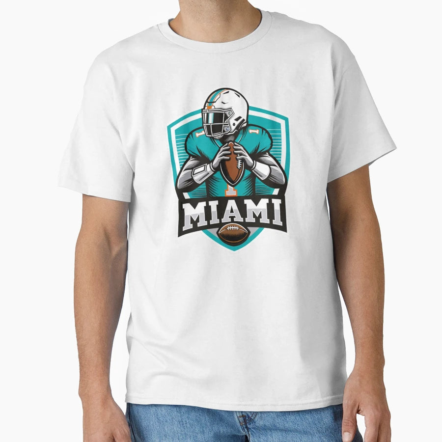 Fictional Miami Quarterback 1 Shield T-Shirt - Streetwear Style for Adults - T-Shirt, Sweatshirt, Hoodie