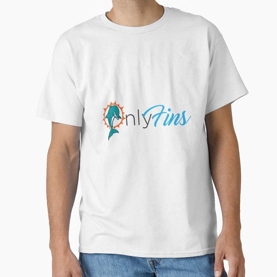 Miami Only Fins Dolphins Parody Logo T-Shirt - Casual Everyday Wear Unisex - T-Shirt, Sweatshirt, Hoodie