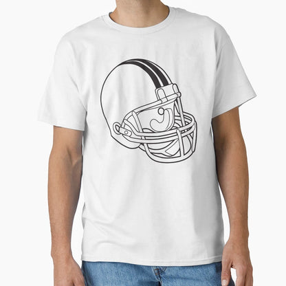 Football Sports Helmet Illustration T-Shirt - Graphic Print Men Women - T-Shirt, Sweatshirt, Hoodie