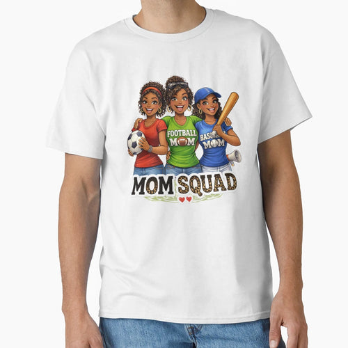 Mom Squad Sports Soccer Football T-Shirt - Minimalist Print for Adults - T-Shirt, Sweatshirt, Hoodie