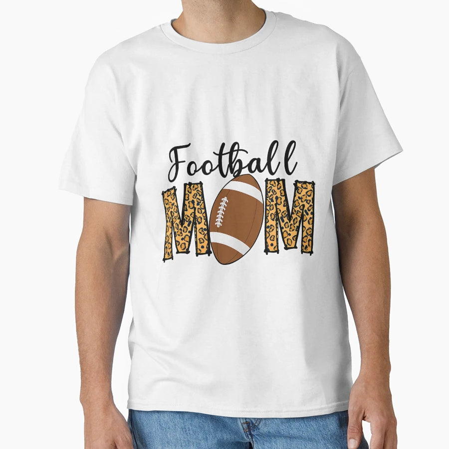 Football Mom Leopard Football Mom T-Shirt - Minimalist Print for Adults - T-Shirt, Sweatshirt, Hoodie