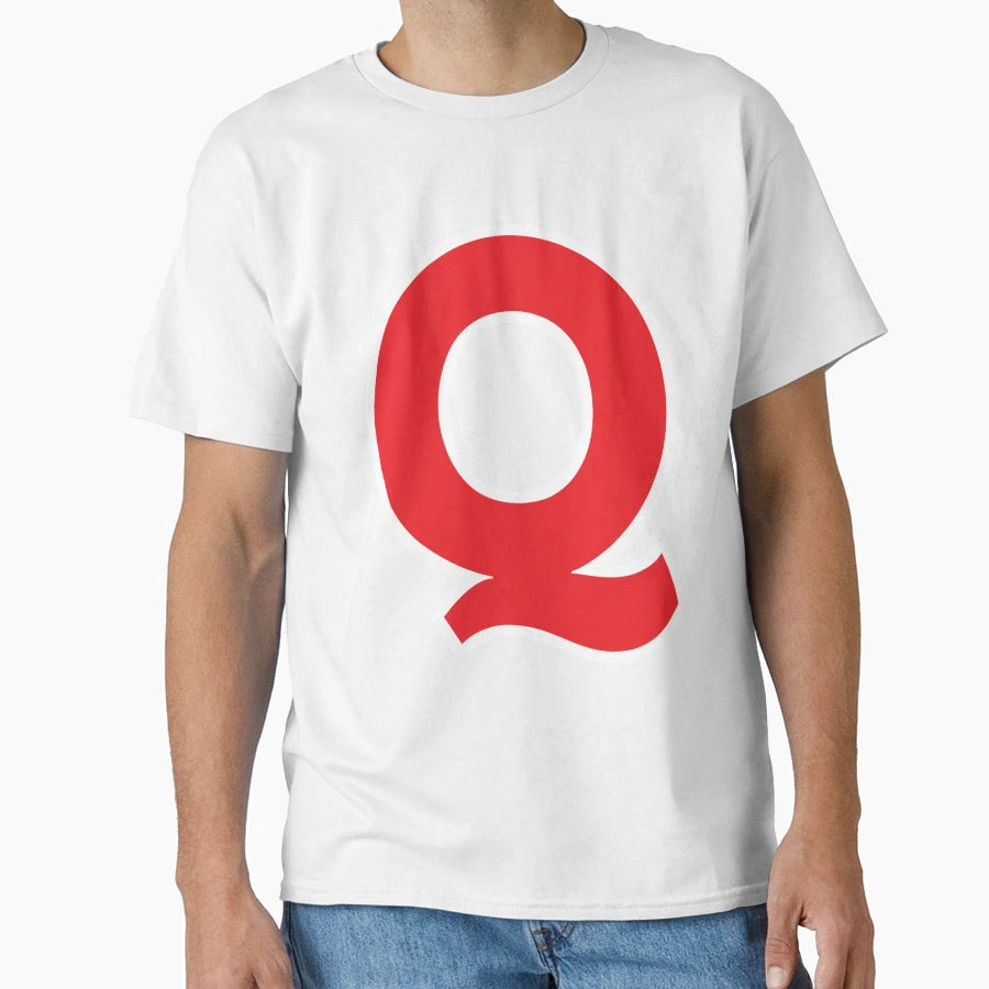 Q Initial Letter Q Red And White T-Shirt - Unique Graphic Men Women - T-Shirt, Sweatshirt, Hoodie