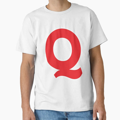 Q Initial Letter Q Red And White T-Shirt - Unique Graphic Men Women - T-Shirt, Sweatshirt, Hoodie