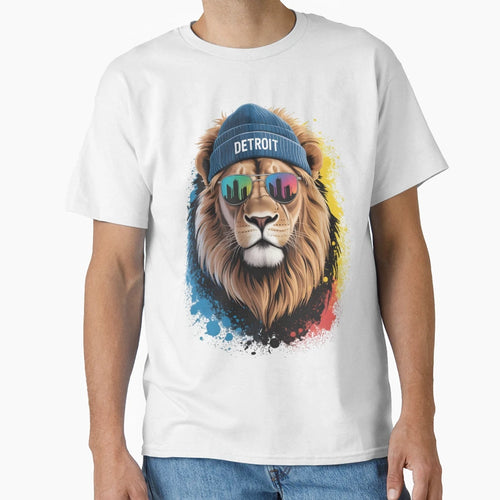 Detroit Lion T-Shirt - Custom Art Print Men Women - T-Shirt, Sweatshirt, Hoodie