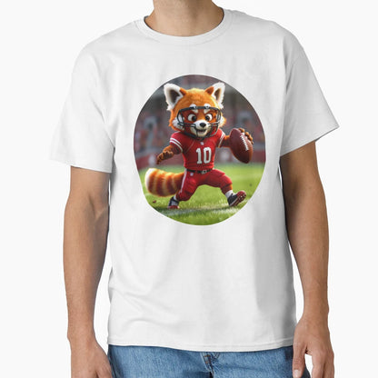 Red Panda Football Player T-Shirt - Casual Everyday Wear for Adults - T-Shirt, Sweatshirt, Hoodie