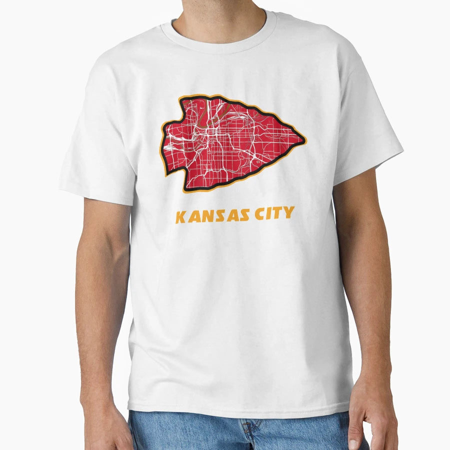 Kansas City Arrowhead Map Chiefs T-Shirt - Custom Art Print Men Women - T-Shirt, Sweatshirt, Hoodie