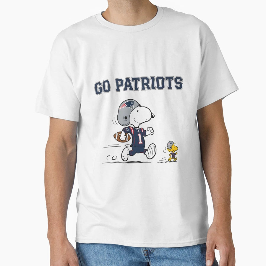 New England Patriots Snoopy Go Patriots T-Shirt - Streetwear Style Unisex - T-Shirt, Sweatshirt, Hoodie