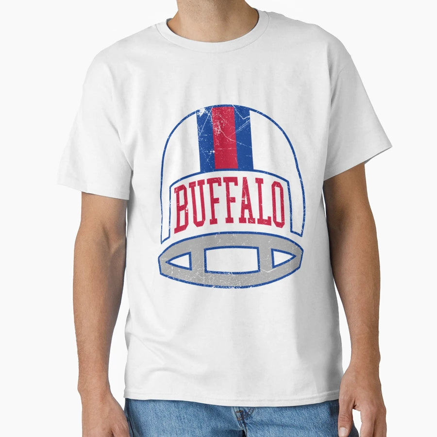Buffalo Helmet White T-Shirt - Aesthetic Graphic Men Women - T-Shirt, Sweatshirt, Hoodie
