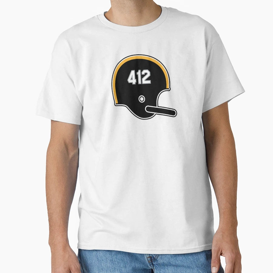 Pittsburgh Steelers 412 Helmet T-Shirt - Fun Novelty Design Men Women - T-Shirt, Sweatshirt, Hoodie