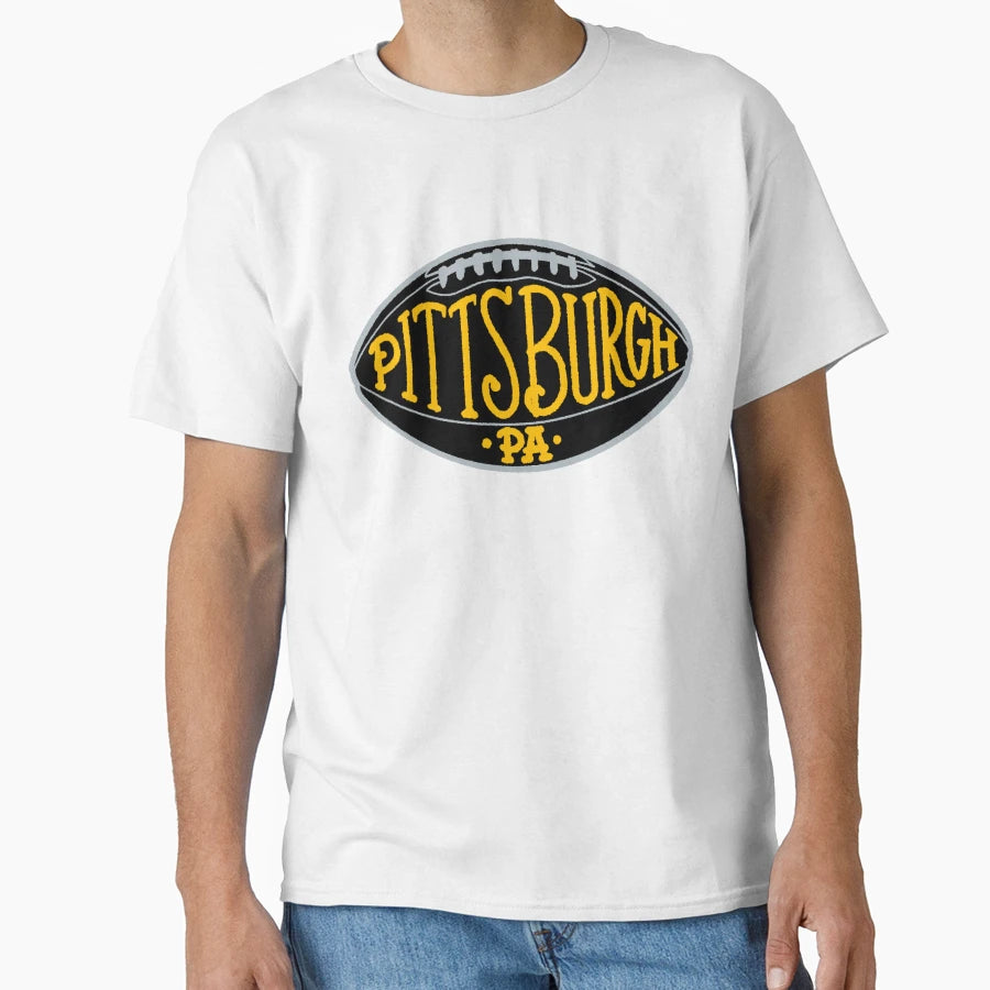 Pittsburgh Pa Hand Drawn Football T-Shirt - Graphic Print for Adults - T-Shirt, Sweatshirt, Hoodie