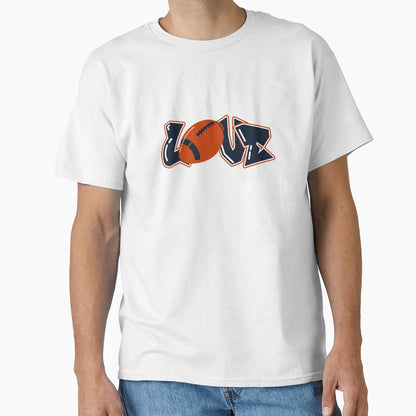Love Football Orange Navy Blue Graffiti Art T-Shirt - Unique Graphic Unisex - T-Shirt, Sweatshirt, Hoodie