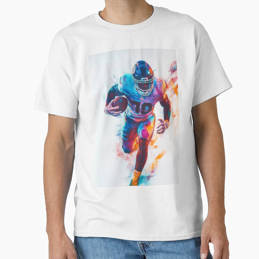 American Footballer Vibrant Colours T-Shirt - Minimalist Print Men Women - T-Shirt, Sweatshirt, Hoodie