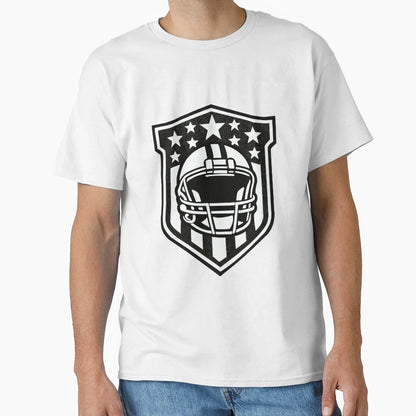 Black And White Football Badge T-Shirt - Streetwear Style Unisex - T-Shirt, Sweatshirt, Hoodie