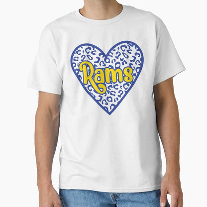 Rams Leopard Heart T-Shirt - Minimalist Print for Adults - T-Shirt, Sweatshirt, Hoodie
