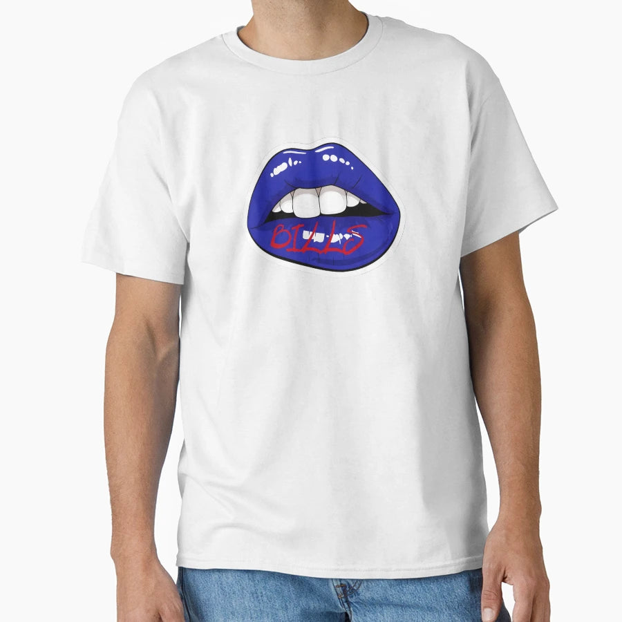 Buffalo Bills Football Lips T-Shirt - Aesthetic Graphic Men Women - T-Shirt, Sweatshirt, Hoodie