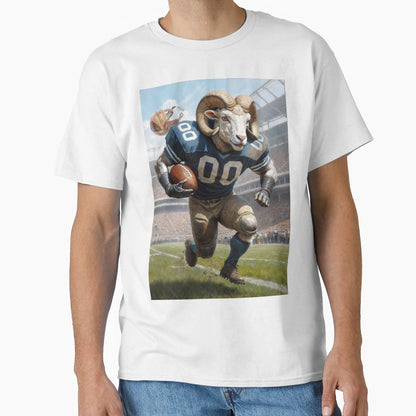 Old School Gridiron Ram Mascot T-Shirt - Custom Art Print for Adults - T-Shirt, Sweatshirt, Hoodie