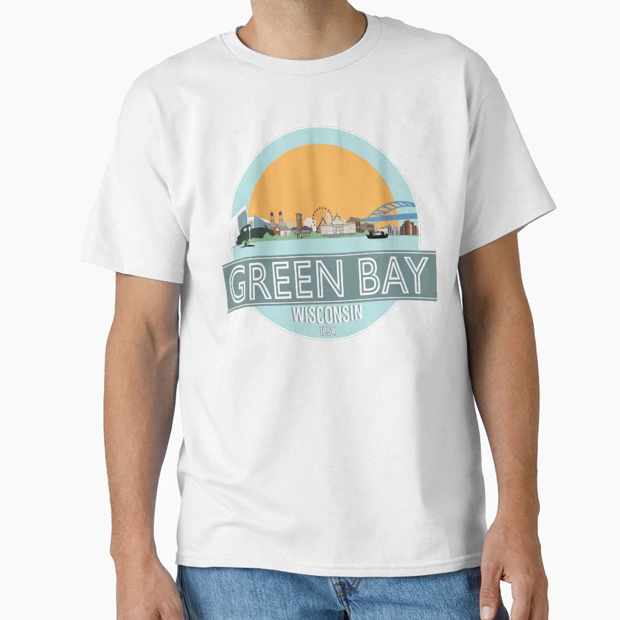 Green Bay City Scape T-Shirt - Custom Art Print for Adults - T-Shirt, Sweatshirt, Hoodie