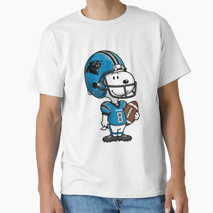 Snoopy Holding Football Carolina Jersey T-Shirt - Trendy Graphic for Adults - T-Shirt, Sweatshirt, Hoodie