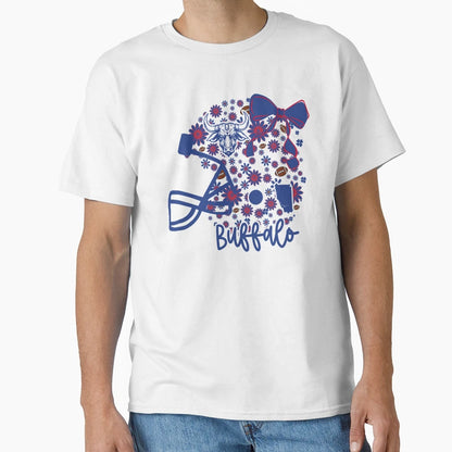 Buffalo Floral Football Helmet T-Shirt - Trendy Graphic Unisex - T-Shirt, Sweatshirt, Hoodie