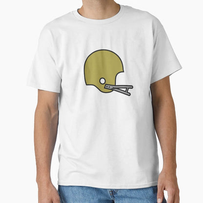 Old School Football Helmet Gold T-Shirt - Minimalist Print Men Women - T-Shirt, Sweatshirt, Hoodie