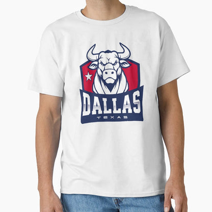 Dallas Texas Bull Animated T-Shirt - Casual Everyday Wear Men Women - T-Shirt, Sweatshirt, Hoodie