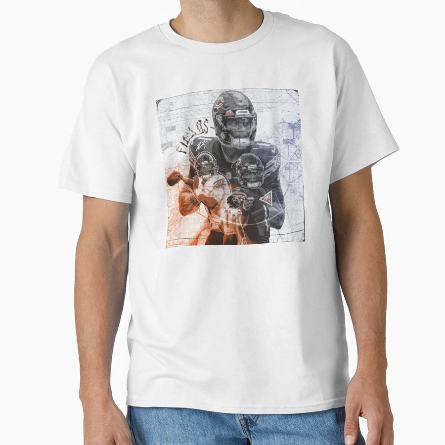 Justin Fields T-Shirt - Custom Art Print Men Women - T-Shirt, Sweatshirt, Hoodie