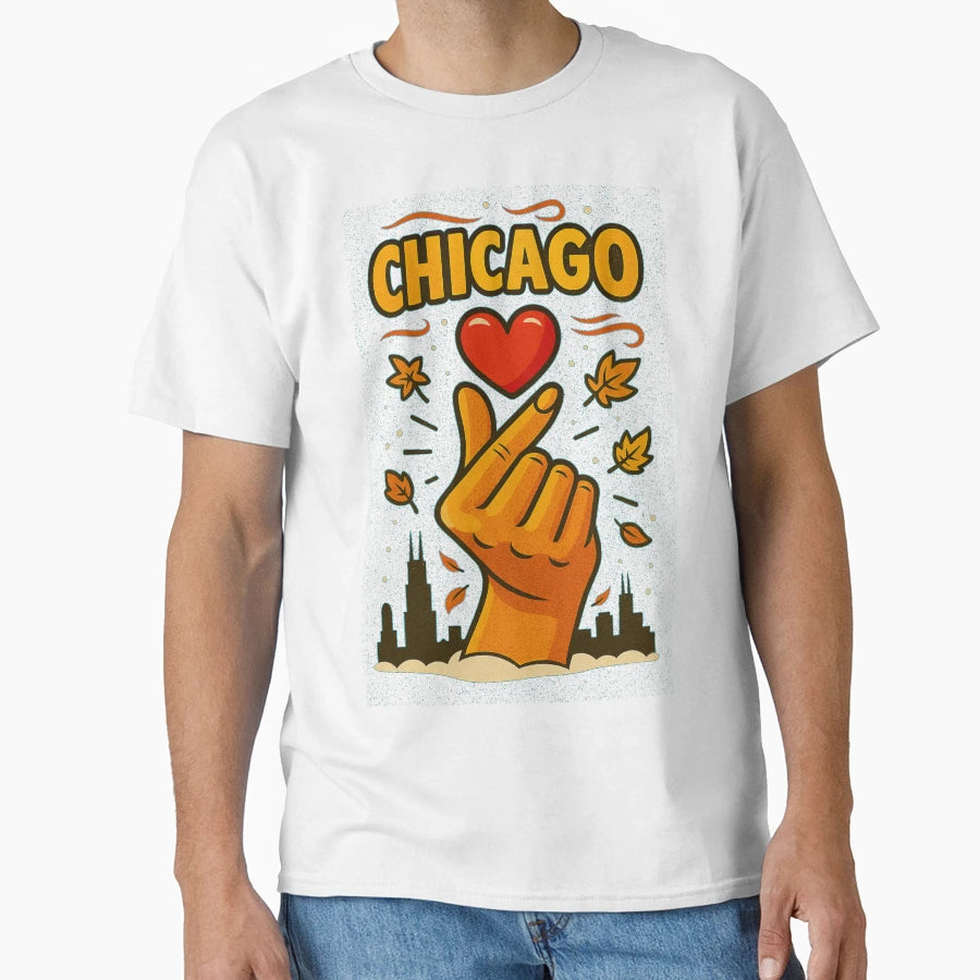 Love Chicago Urban Pop Art Fall Vibes T-Shirt - Minimalist Print Men Women - T-Shirt, Sweatshirt, Hoodie